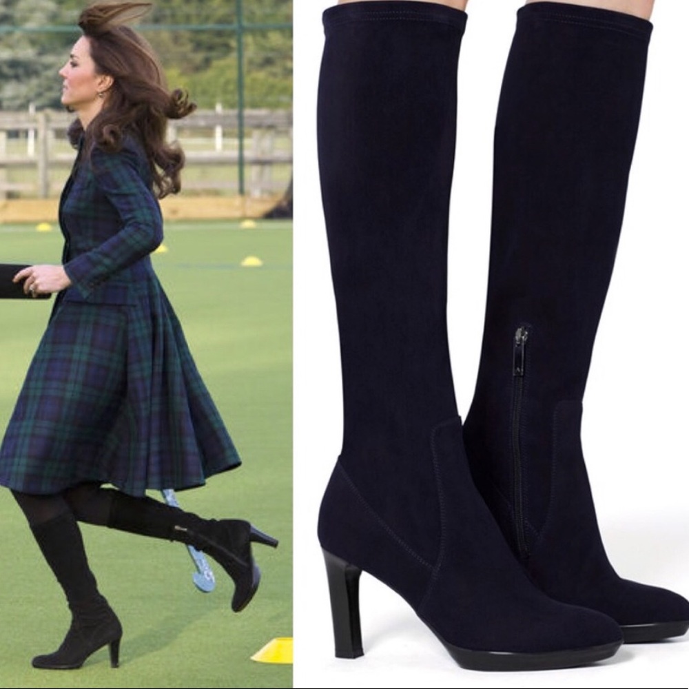 Aquatalia Rumba Black Suede knee high boots size 8